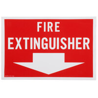 Buckeye Fire Extinguisher Adhesive Label - Red and White, 12 inch x 8 inch