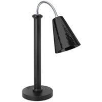 Eastern Tabletop 9691MB Single Arm Black Coated Stainless Steel Freestanding Heat Lamp with Hammered Cone Shade and Adjustable Neck