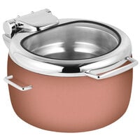 Eastern Tabletop 39811GCP Jazz Rock 11 Qt. Copper Coated Stainless Steel Induction Soup Marmite with Hinged Glass Lid
