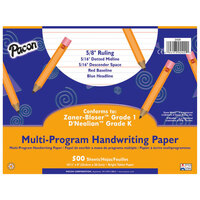 Pacon 2420 8 inch x 10 1/2 inch White Multi-Program 5/8 inch Rule 16# Handwriting Paper