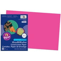 SunWorks 9107 12 inch x 18 inch Hot Pink Pack of 58# Construction Paper - 50 Sheets