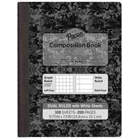 Pacon MMK37164 7 1/2 inch x 9 3/4 inch Black Dual 1/4 inch Quadrille Ruling 3/8 inch Wide Ruling 20# Composition Book