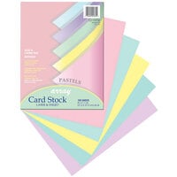 Pacon 101315 Array 8 1/2 inch x 11 inch Assorted Pastel Colors Pack of 65# Cardstock - 100 Sheets