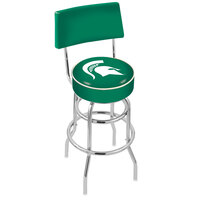 Holland Bar Stool L7C430MichSt Michigan State University Double Ring Swivel Stool with Padded Back and Seat