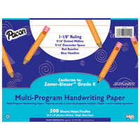 Pacon 2418 8 inch x 10 1/2 inch White Multi-Program 1 1/8 inch Rule 16# Handwriting Paper