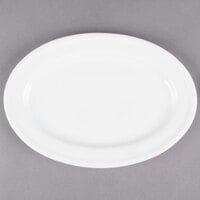 World Tableware 1502-50309 Empire 10 inch x 7 1/2 inch Alpine White Porcelain Platter - 24/Case