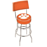 Holland Bar Stool L7C430Clmson Clemson University Double Ring Swivel Stool with Padded Back and Seat