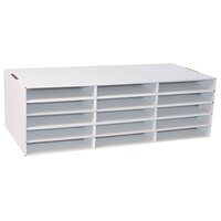 Pacon 001310 12 3/4 inch x 29 1/4 inch White 15 Compartment Corrugated Paper Storage Box