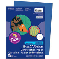SunWorks 7303 9 inch x 12 inch Dark Blue Pack of 58# Construction Paper - 50 Sheets