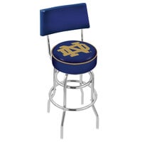 Holland Bar Stool L7C430ND-ND University of Notre Dame Double Ring Swivel Stool with Padded Back and Seat
