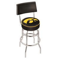 Holland Bar Stool L7C430IowaUn University of Iowa Double Ring Swivel Stool with Padded Back and Seat