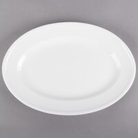 World Tableware 1502-50310 Empire 12 1/8 inch x 8 7/8 inch Alpine White Porcelain Platter - 12/Case