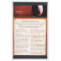 Menu Solutions ALSIN814-ST 8 1/2" x 14" Alumitique Single Panel Brushed Finish Aluminum Menu Board with Top and Bottom Strips