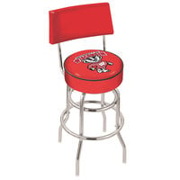 Holland Bar Stool L7C430WI-Bdg University of Wisconsin Double Ring Swivel Stool with Padded Back and Seat