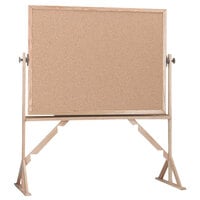 Aarco Reversible Free Standing Natural Cork Board with Solid Oak Wood Frame