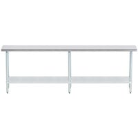 Advance Tabco ELAG-248-X 24" x 96" 16 Gauge Stainless Steel Work Table with Galvanized Undershelf