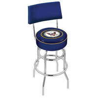 Holland Bar Stool L7C430Navy United States Navy Double Ring Swivel Stool with Padded Back and Seat