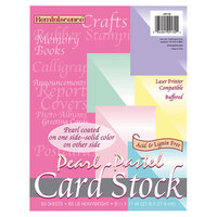 Pacon 109130 Reminiscence 8 1/2 inch x 11 inch Assorted Pastel Pearl Colors Pack of 65# Cardstock - 50 Sheets