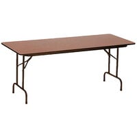 Correll 30 inch x 72 inch Medium Oak Solid High Pressure Heavy Duty Adjustable Height Folding Table with Plywood Core
