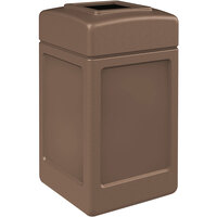 Commercial Zone 732163 PolyTec 42 Gallon Square Nuthatch Brown Open Top Waste Container