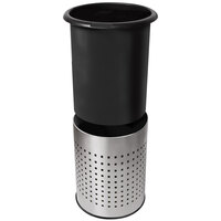 Commercial Zone 785229 Precision InnRoom 12.8 Qt. / 3.2 Gallon Stainless Steel Round Trash Receptacle / Wastebasket with Black Liner