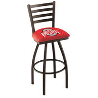 Holland Bar Stool L01430OhioSt Ohio State University Swivel Stool with Ladder Back and Padded Seat