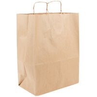 Duro Mart 13" x 7" x 17" Brown Shopping Bag with Handles - 250/Bundle