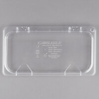 Carlisle 10278Z07 StorPlus EZ Access 1/3 Size Clear Polycarbonate Hinged Lid with Two Handles