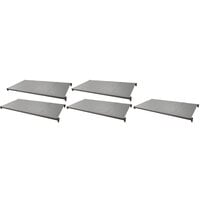 Cambro CBSK1836S5580 Camshelving® Basics Plus 18" x 36" Shelf Kit with 5 Solid Shelves