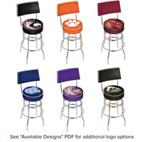 Holland Bar Stool NCAA Logo Double Ring Swivel Stool with Padded Back and Seat