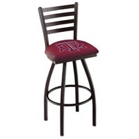 Holland Bar Stool L01430TexA-M Texas A&M Swivel Stool with Ladder Back and Padded Seat