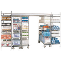 Metro TTE21C Super Erecta Top-Track 21 inch Wide Chrome-Plated Stationary End Shelving Unit