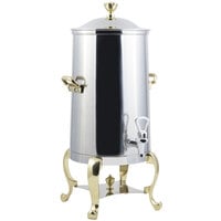 Bon Chef 49005-E Roman 3 Gallon Insulated Stainless Steel Electric Coffee Chafer Urn with Brass Trim