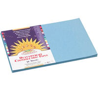 SunWorks 7607 12 inch x 18 inch Sky Blue Pack of 58# Construction Paper - 50 Sheets