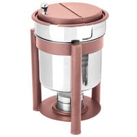 Eastern Tabletop 3107PLCP Pillar'd 7 Qt. Stainless Steel Soup Marmite with Copper Accents and Fuel Holder