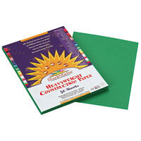 SunWorks 8003 9 inch x 12 inch Holiday Green Pack of 58# Construction Paper - 50 Sheets