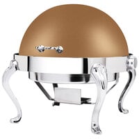 Eastern Tabletop 3118QARZ Queen Anne 8 Qt. Round Bronze Coated Stainless Steel Roll Top Chafer