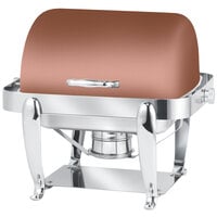 Eastern Tabletop 3117CP Park Avenue 4 Qt. Rectangular Copper Coated Stainless Steel Roll Top Chafer