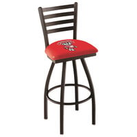 Holland Bar Stool L01430WI-Bdg University of Wisconsin Swivel Stool with Ladder Back and Padded Seat