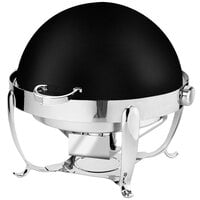 Eastern Tabletop 3118MB Park Avenue 8 Qt. Round Black Coated Stainless Steel Roll Top Chafer