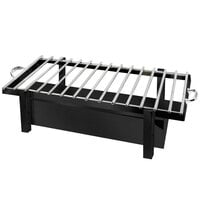 Eastern Tabletop 3249GMB P2 28 inch x 11 1/2 inch Black Coated Stainless Steel Grill Stand with Removable Grill Top