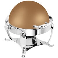 Eastern Tabletop 3119RZ Park Avenue 4 Qt. Round Bronze Coated Stainless Steel Roll Top Chafer