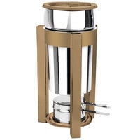 Eastern Tabletop 3101P2RZ P2 2 Qt. Stainless Steel Soup Marmite with Bronze Accents and Fuel Holder