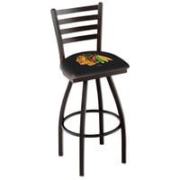 Holland Bar Stool L01430ChiHwk-B Chicago Blackhawks Swivel Stool with Ladder Back and Padded Seat