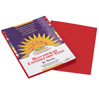 SunWorks 6103 9 inch x 12 inch Red Pack of 58# Construction Paper - 50 Sheets