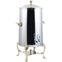 Bon Chef 48005-E Lion 5 Gallon Insulated Stainless Steel Electric Coffee Chafer Urn with Brass Trim