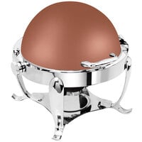 Eastern Tabletop 3119CP Park Avenue 4 Qt. Round Copper Coated Stainless Steel Roll Top Chafer