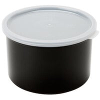 Cambro 1.5 Qt. Black Round Polypropylene Crock with Lid
