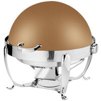 Eastern Tabletop 3118RZ Park Avenue 8 Qt. Round Bronze Coated Stainless Steel Roll Top Chafer