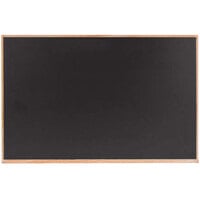 Aarco OC2436B 24 inch x 36 inch Black Solid Oak Wood Frame Slate Composition Chalkboard
